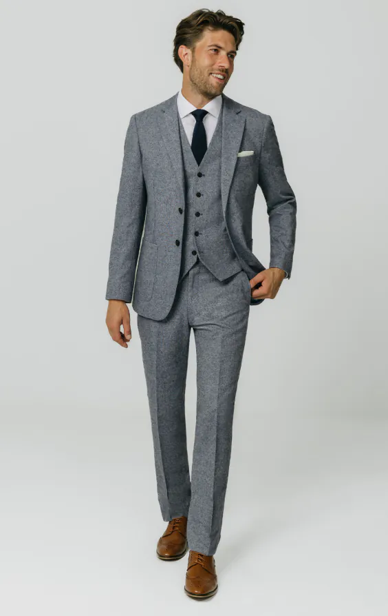 Blue Donegal Tweed 3 Piece Suit - photo 1 Blue Donegal Tweed 3 Piece Suit - photo 1