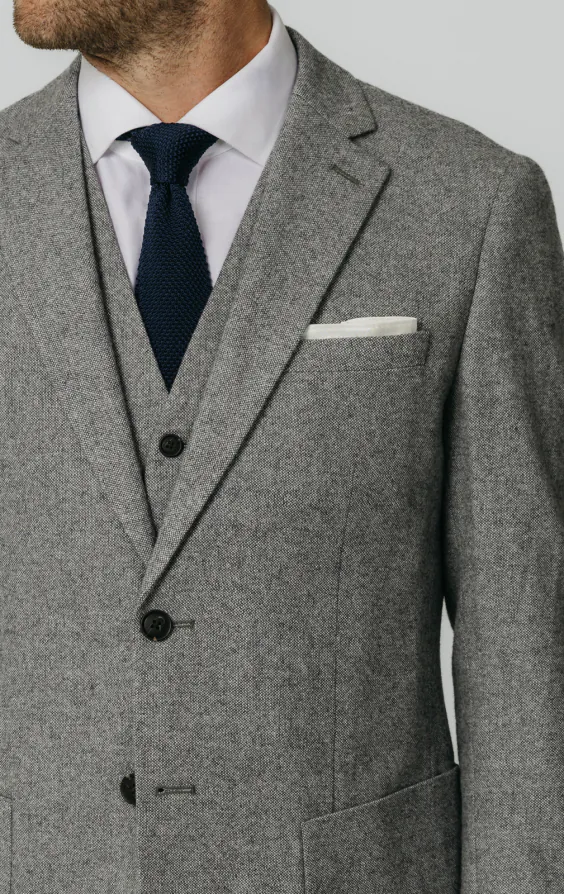 Light Grey Donegal Tweed 3 Piece Suit thumbnail 4