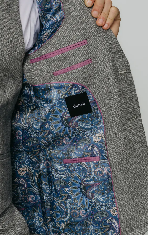 Light Grey Donegal Tweed 3 Piece Suit thumbnail 5