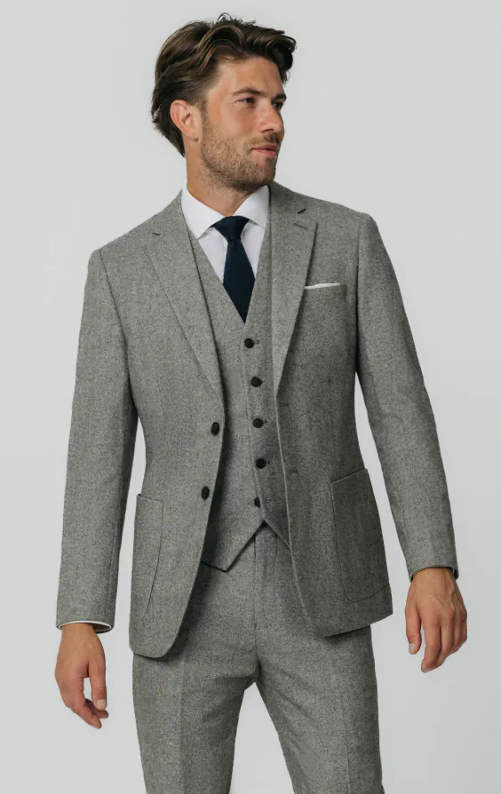 Light Grey Donegal Tweed 3 Piece Suit primary image