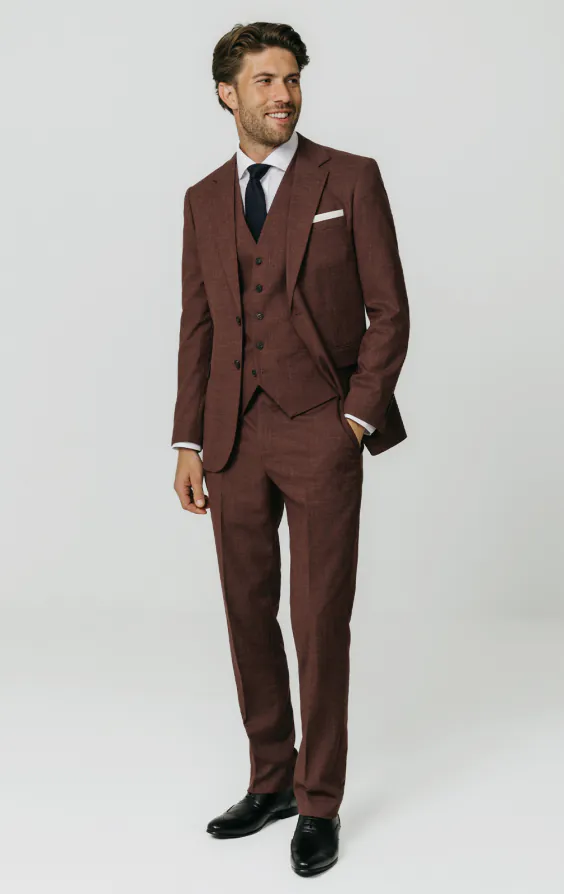 Dark Rosewood Weave 3 Piece Suit thumbnail 2