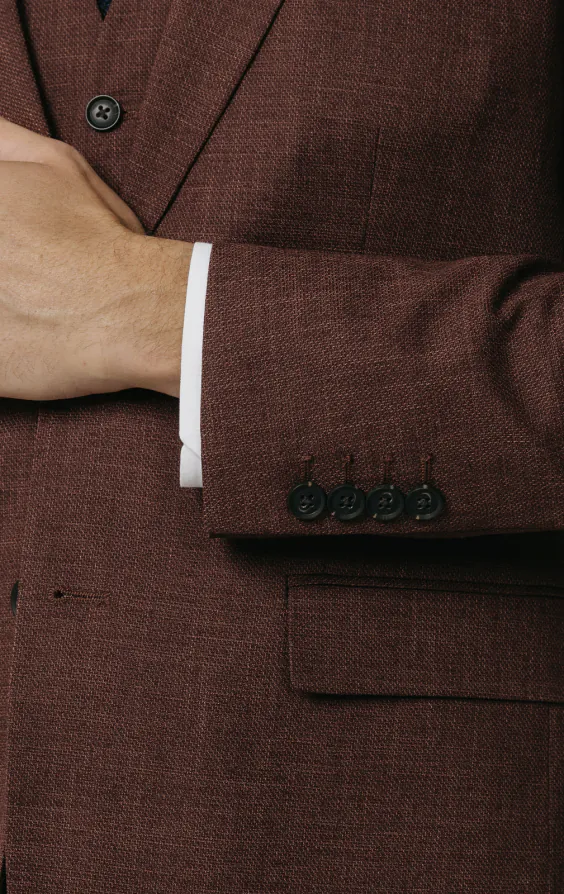 Dark Rosewood Weave 3 Piece Suit thumbnail 3