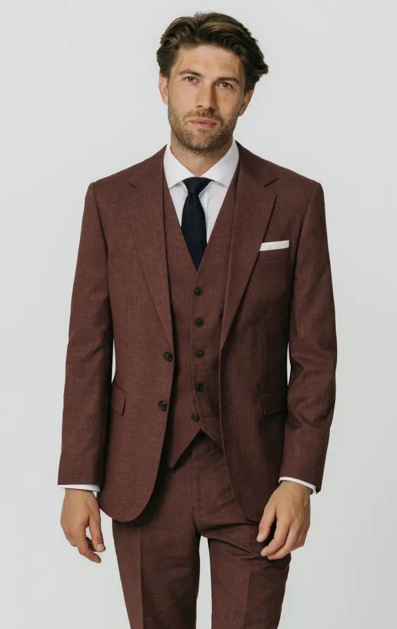 Dark Rosewood Weave 3 Piece Suit primary image