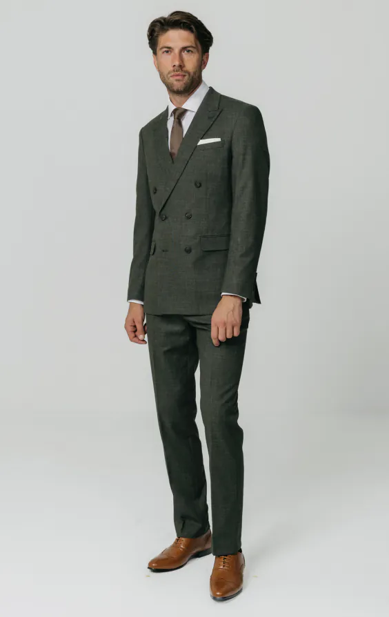 Green Weave Double Breasted Suit thumbnail 2