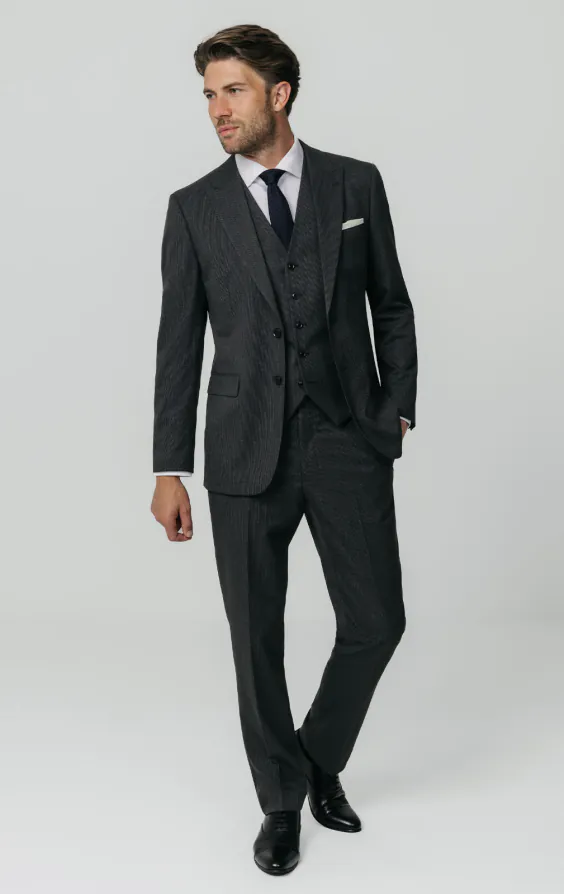 Charcoal Puppytooth Check 3 Piece Suit thumbnail 2