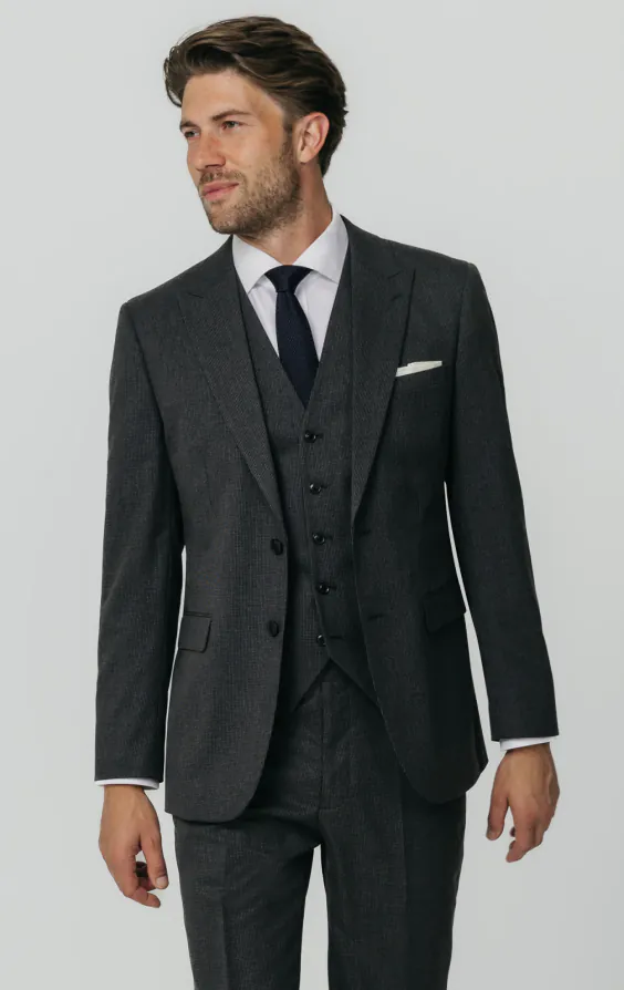 Charcoal Puppytooth Check 3 Piece Suit primary image