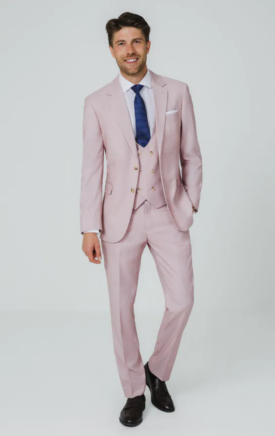Rose Pink Sharkskin 3 Piece Suit - photo 1