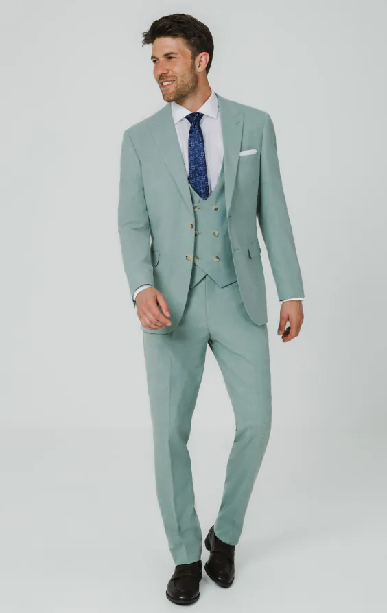 Mint Green Hopsack 3 Piece Suit - photo 1 Mint Green Hopsack 3 Piece Suit - photo 1