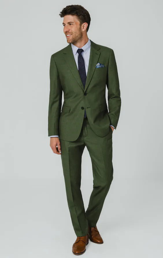 Pine Green Textured Weave Suit - photo 1
