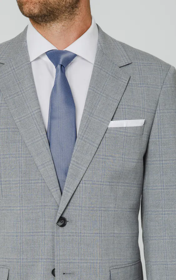 Light Grey & Blue Check 3 Piece Suit - photo 3 Light Grey & Blue Check 3 Piece Suit - photo 3