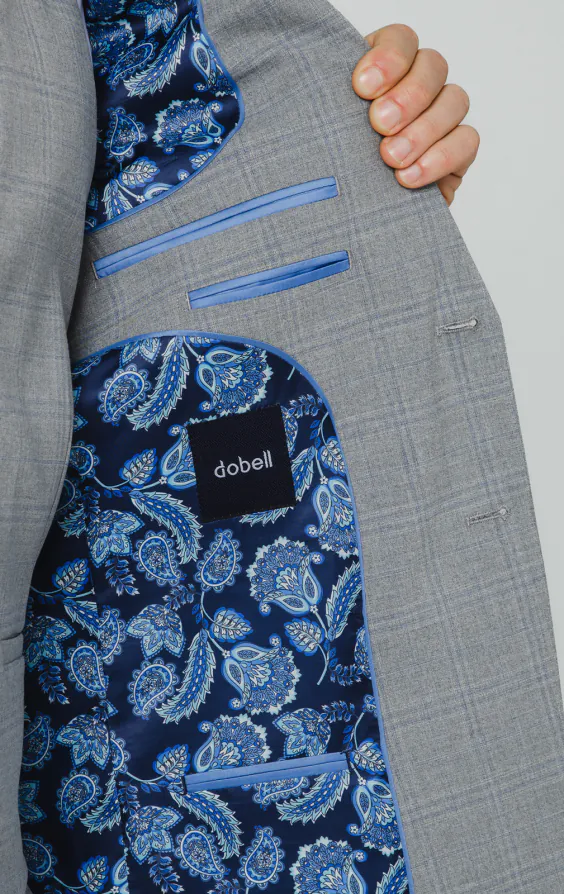 Light Grey & Blue Check 3 Piece Suit - photo 4 Light Grey & Blue Check 3 Piece Suit - photo 4