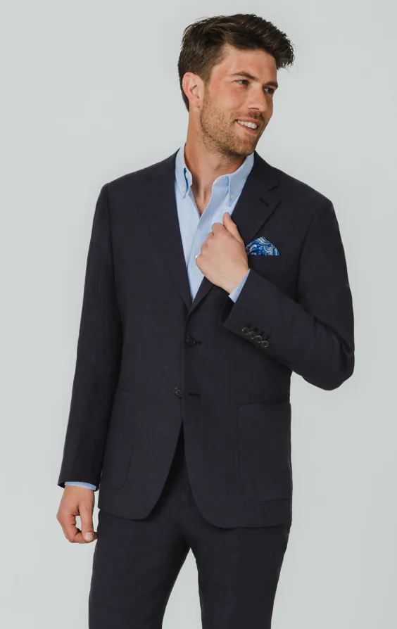 Navy Pure Linen Suit Navy Pure Linen Suit