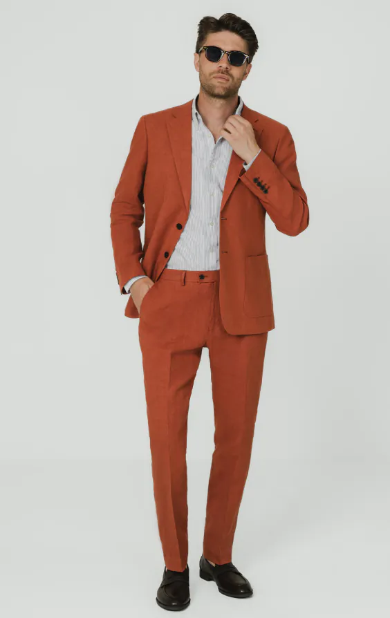 Burnt Orange Pure Linen Suit - photo 1 Burnt Orange Pure Linen Suit - photo 1