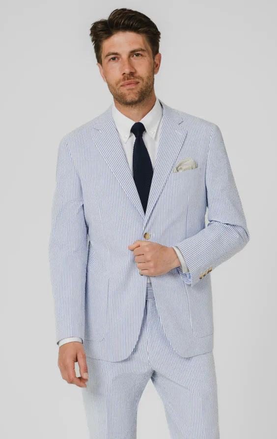 Blue & White Seersucker Suit Blue & White Seersucker Suit
