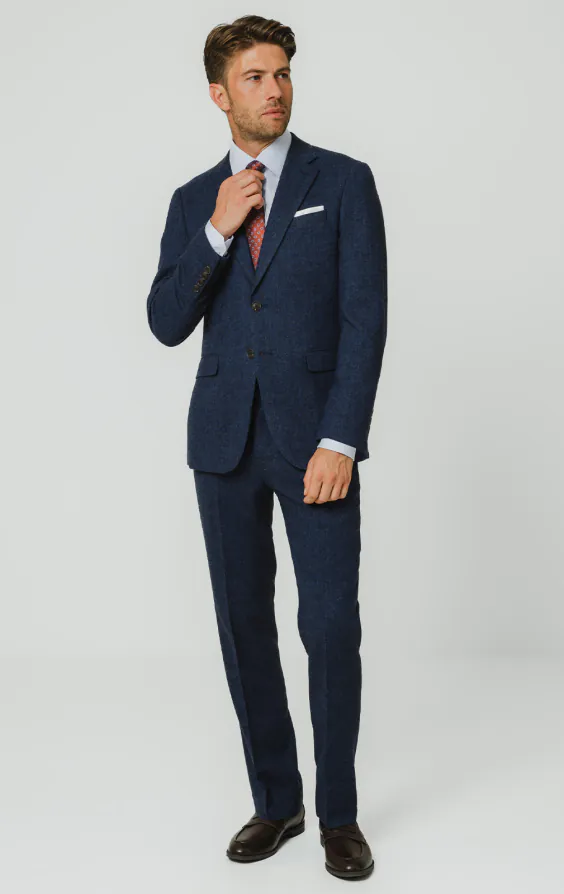 Blue Herringbone Tweed Suit - photo 1 Blue Herringbone Tweed Suit - photo 1