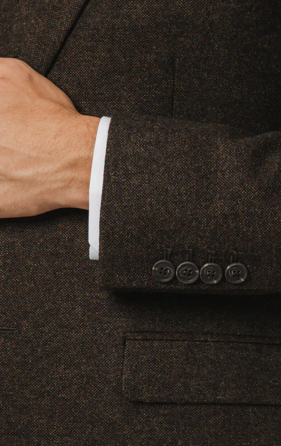 Dark Brown Donegal Tweed 3 Piece Suit - photo 2