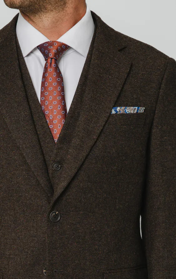 Dark Brown Donegal Tweed 3 Piece Suit - photo 3