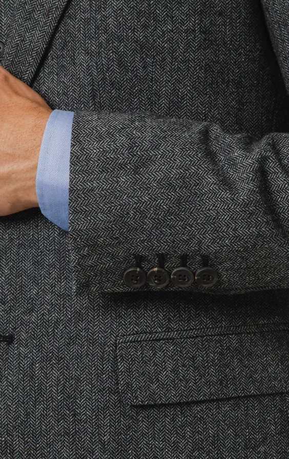 Grey Herringbone Tweed 3 Piece Suit - photo 3 Grey Herringbone Tweed 3 Piece Suit - photo 3