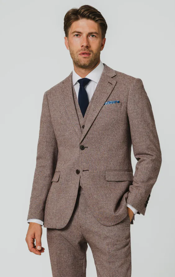 Redwood Herringbone Tweed 3 Piece Suit