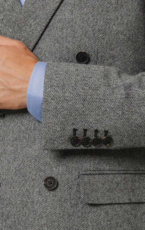 Grey Twill Tweed 3 Piece Suit - photo 3 Grey Twill Tweed 3 Piece Suit - photo 3