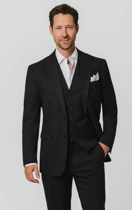 Black Pinstripe 3 Piece Suit Black Pinstripe 3 Piece Suit