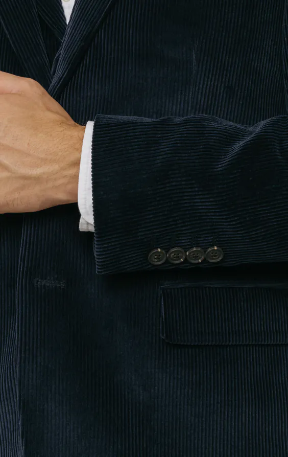 Navy Corduroy 3 Piece Suit thumbnail 3