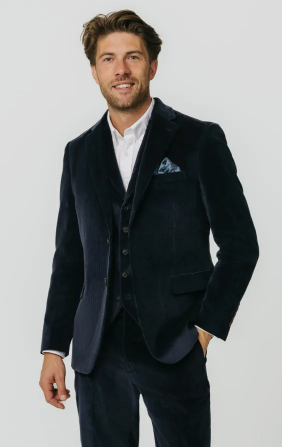 Navy Corduroy 3 Piece Suit primary image