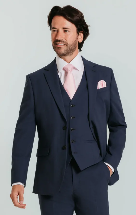 Dobell Mid Blue 3 Piece Suit Dobell