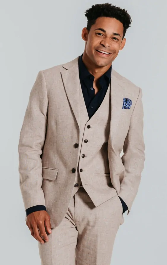 Sand Linen 3 Piece Suit primary image