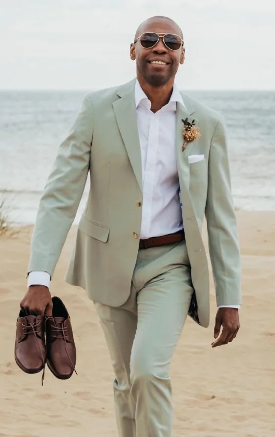 Dobell Pale Green 3 Piece Suit Dobell