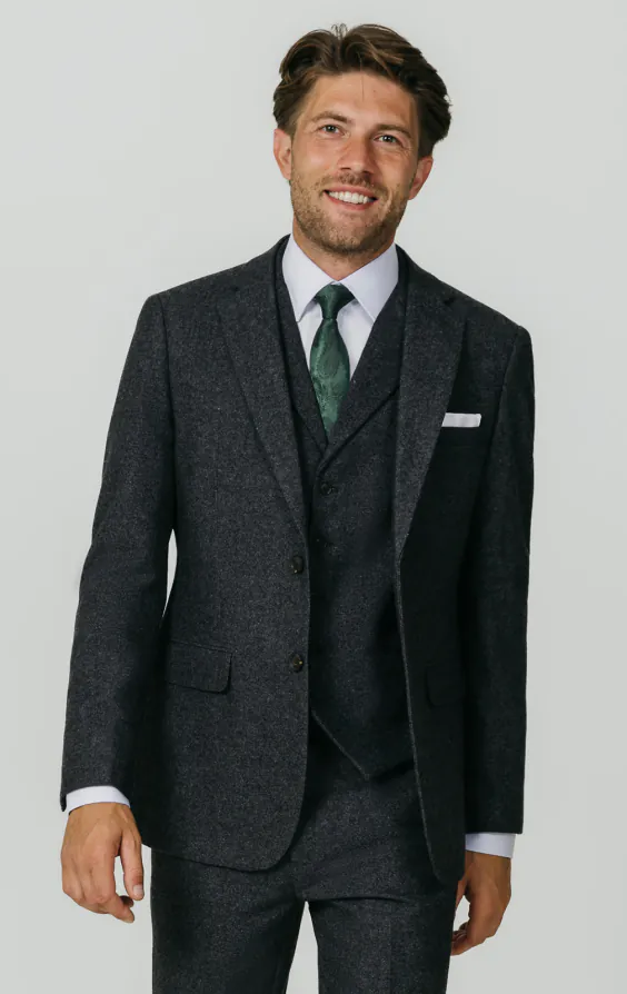 Dobell Grey Donegal Tweed Piece Suit Dobell