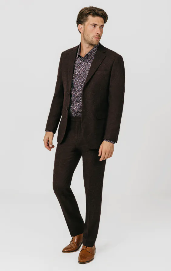 Burgundy Donegal Tweed Suit thumbnail 2