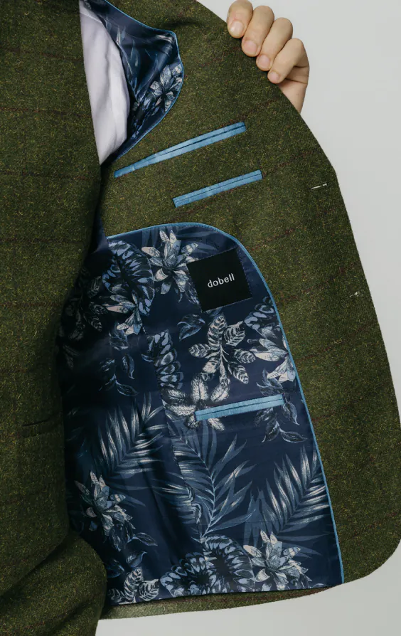 Green Windowpane Check Tweed 3 Piece Suit thumbnail 5