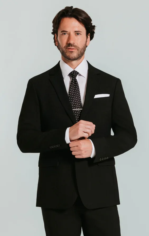Dobell Black Slim Fit Suit Dobell