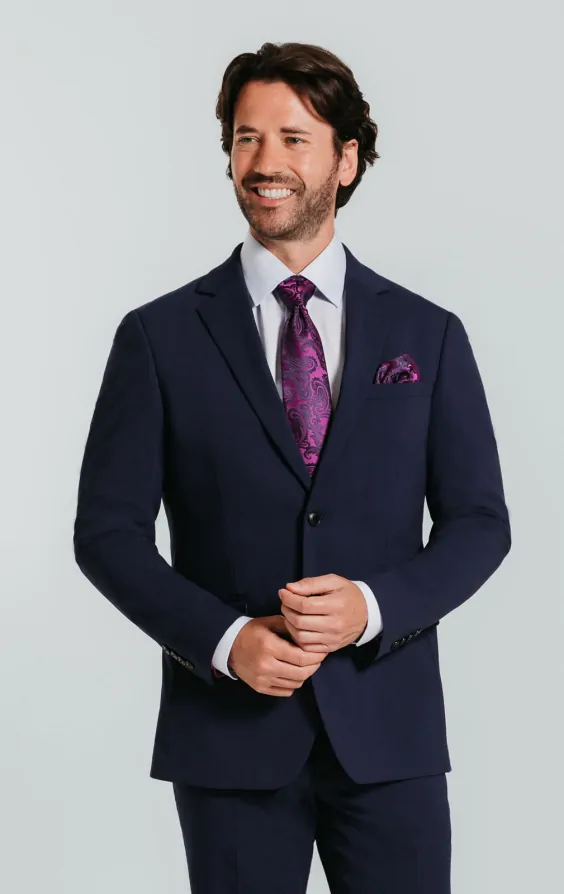 Dobell Blue Slim Suit