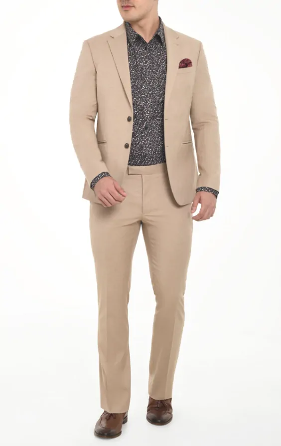 Camel slim fit coat discount