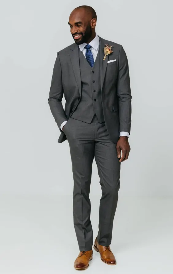 Dobell Grey Slim Fit Piece Suit Dobell