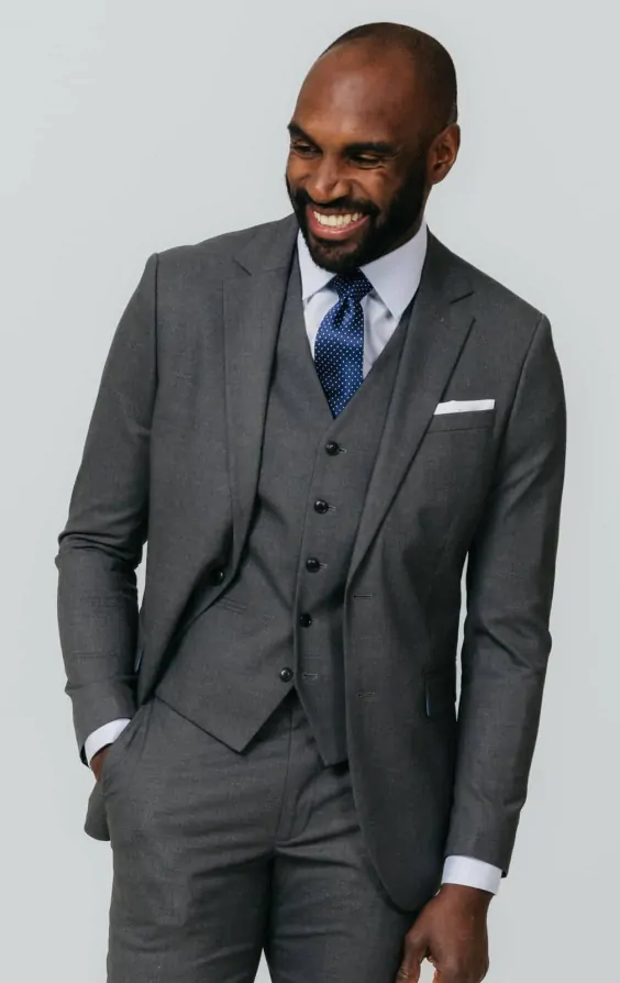 Dobell Grey Slim Fit Piece Suit Dobell