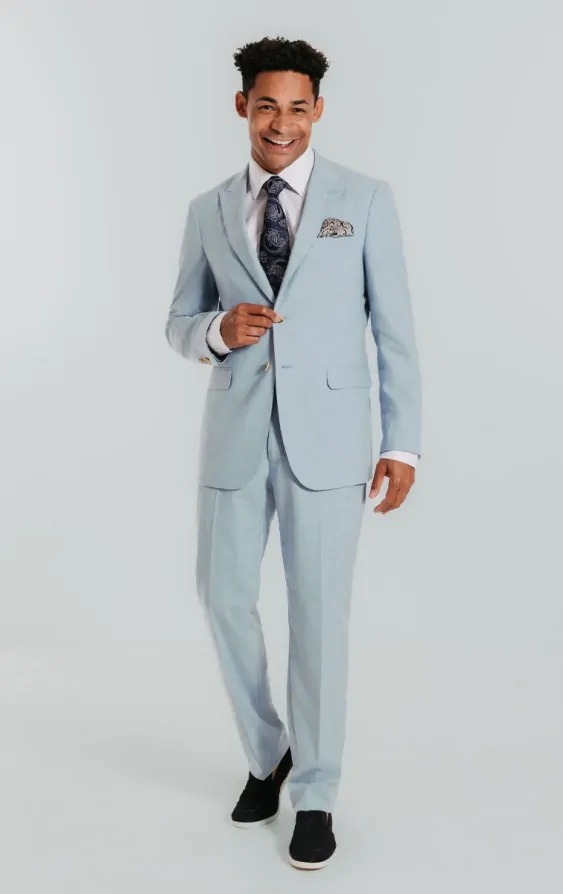 Light Blue Suit with Peak Lapel thumbnail 2