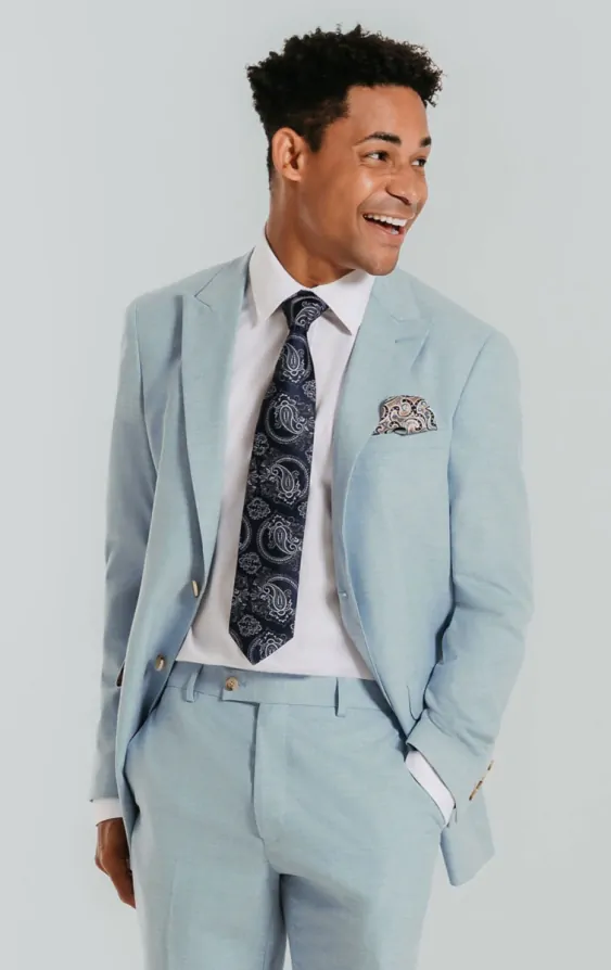 Light Blue Suit with Peak Lapel primary image