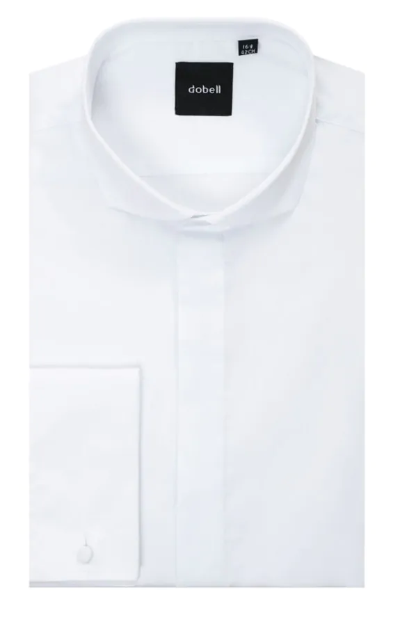 White cutaway collar dress shirt hot sale