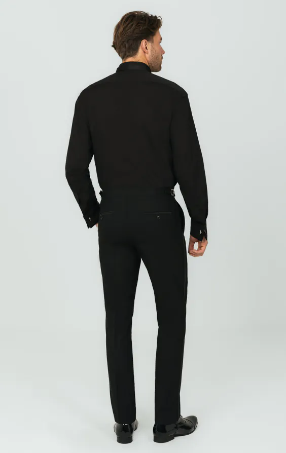 Wing Collar Plain Front Black Dress Shirt - photo 4 Wing Collar Plain Front Black Dress Shirt - photo 4