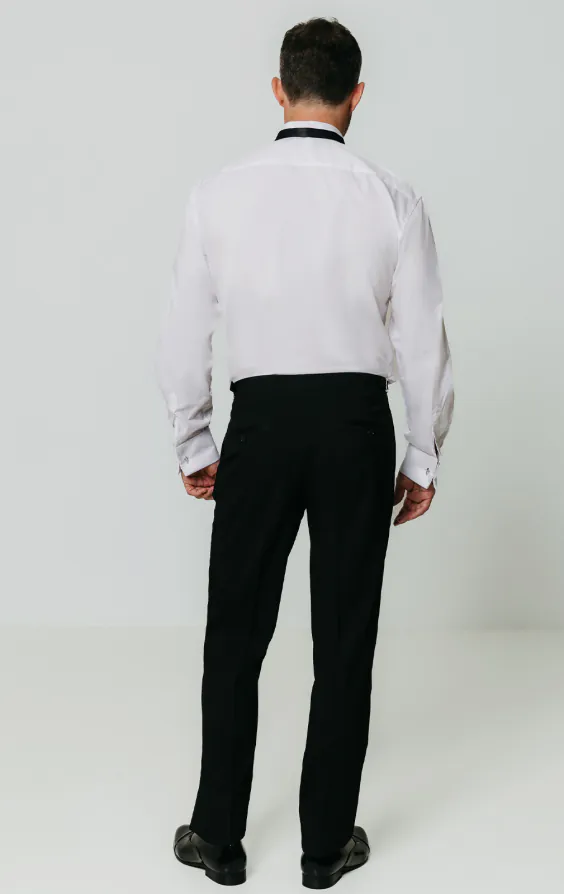 Wing Collar Plain Front White Dress Shirt - photo 4
