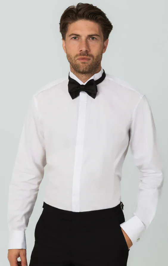 dresses with flared skirts Pink chest full ruffle slim fit dress shirt with French cuffs – Connaisseur  Paris main image 1