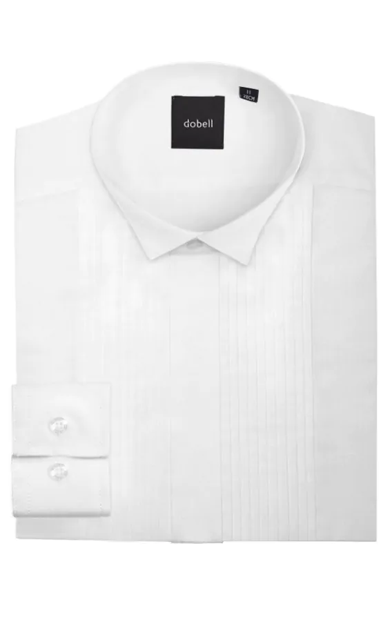 Boys Wing Collar Pleated Front Dress Shirt by Dobell