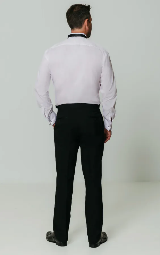 Wing Collar Pleated Front White Dress Shirt - photo 4