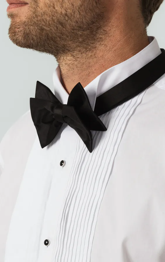 100% Cotton Wing Collar Stud Button Pleated Front Dress Shirt - photo 2 100% Cotton Wing Collar Stud Button Pleated Front Dress Shirt - photo 2