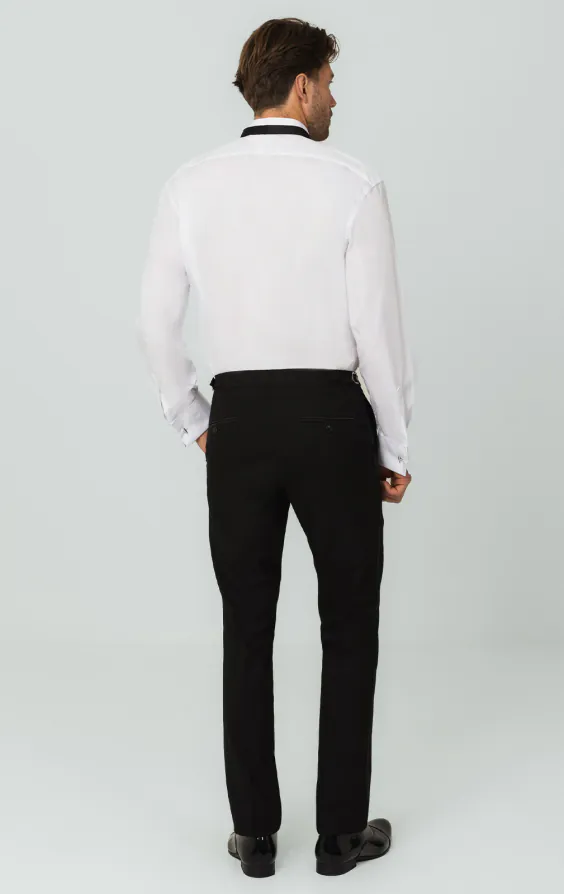 100% Cotton Wing Collar Stud Button Pleated Front Dress Shirt - photo 4 100% Cotton Wing Collar Stud Button Pleated Front Dress Shirt - photo 4