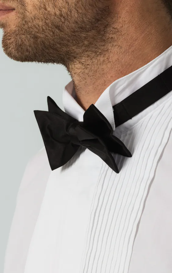 100% Cotton Wing Collar Pleated Front Slim Fit Dress Shirt - photo 2