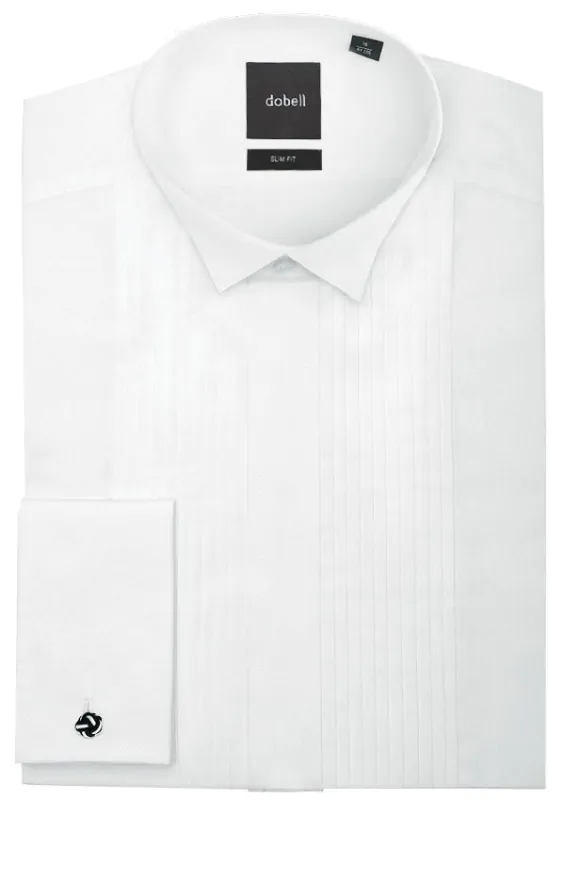 Pleated wing collar shirt online